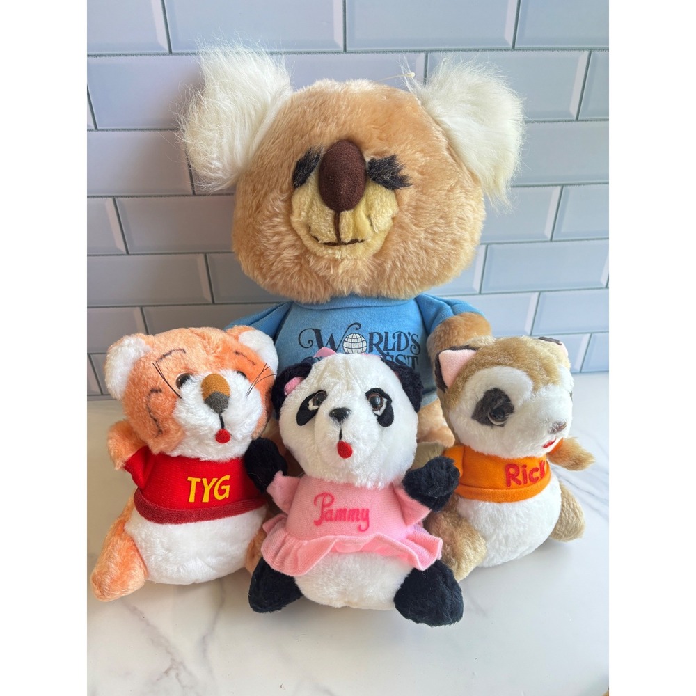 Vintage Shirt Tales Plush Lot Tyg Rick Pammy Kevin Koala 1980s Hallmark Toy‎ 4pc